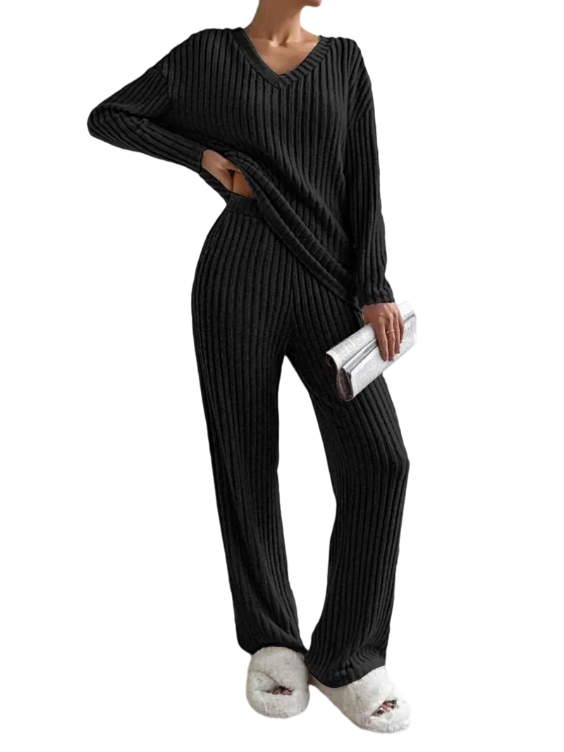 Women's Solid Drop Shoulder Pocket Lounge Set