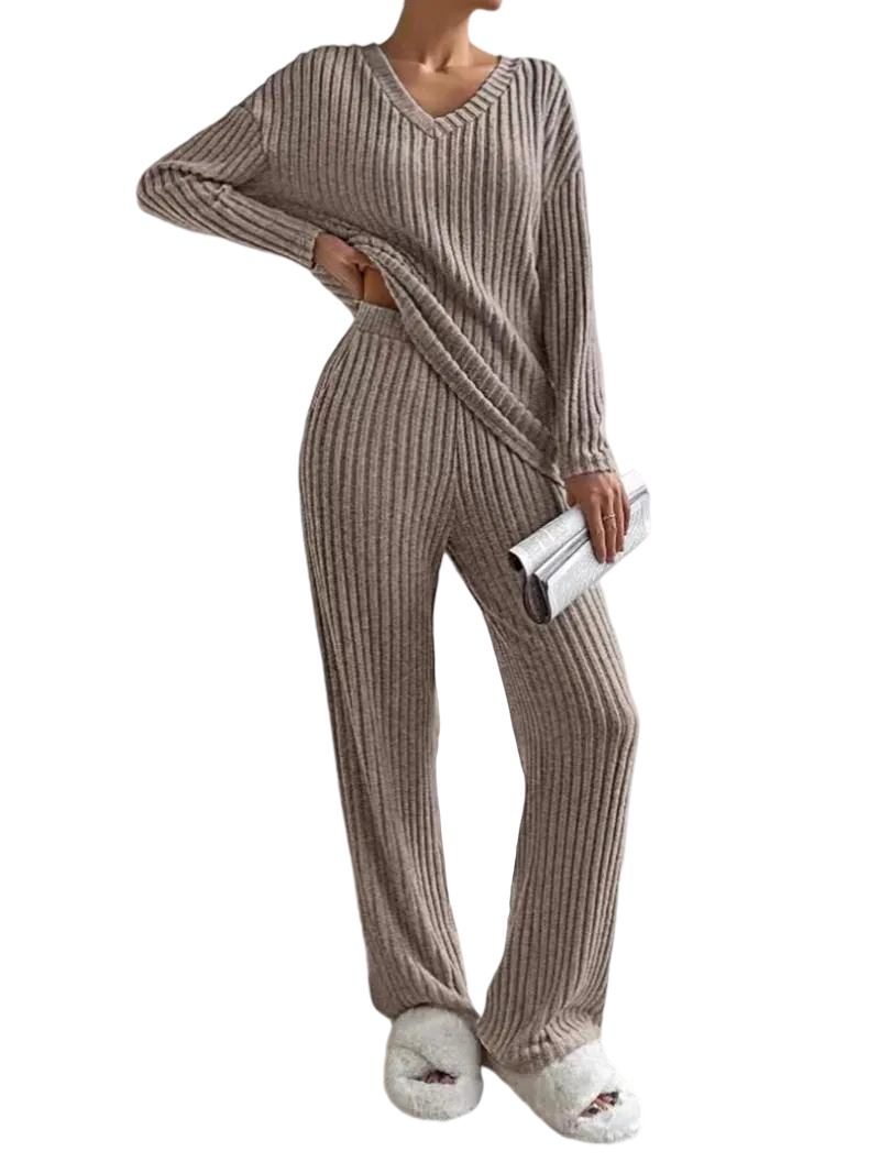 Women's Solid Drop Shoulder Pocket Lounge Set