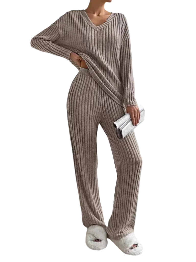Women's Solid Drop Shoulder Pocket Lounge Set