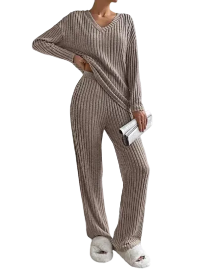 Women's Solid Drop Shoulder Pocket Lounge Set
