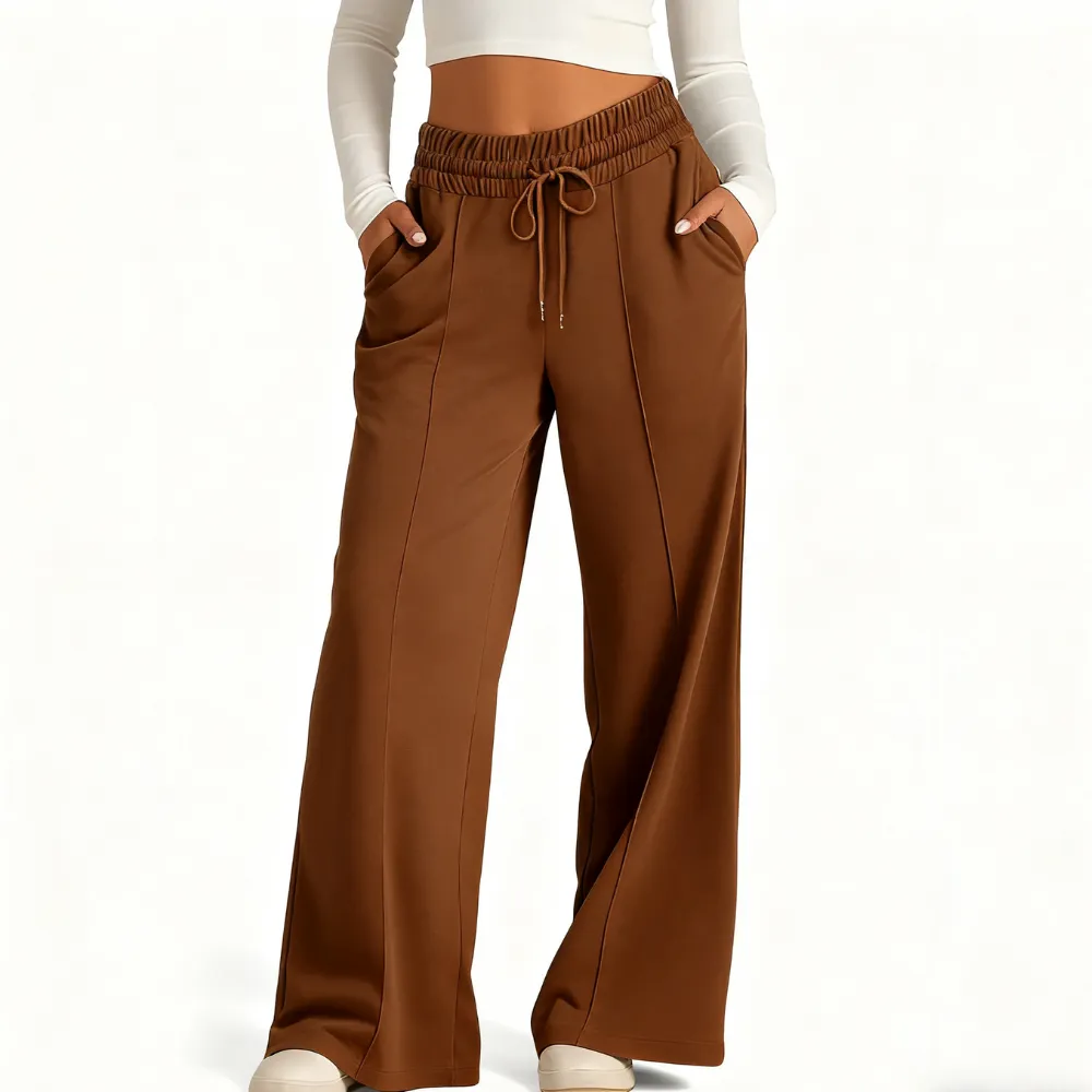 Women's Wide Leg Sweatpants Casual Loose Solid Color Pants