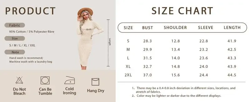 Women’s Long Sleeve Turtleneck Sweater Dress – Effortless Chic, Cozy Confidence | Winter Sale Event – Limited Stock!