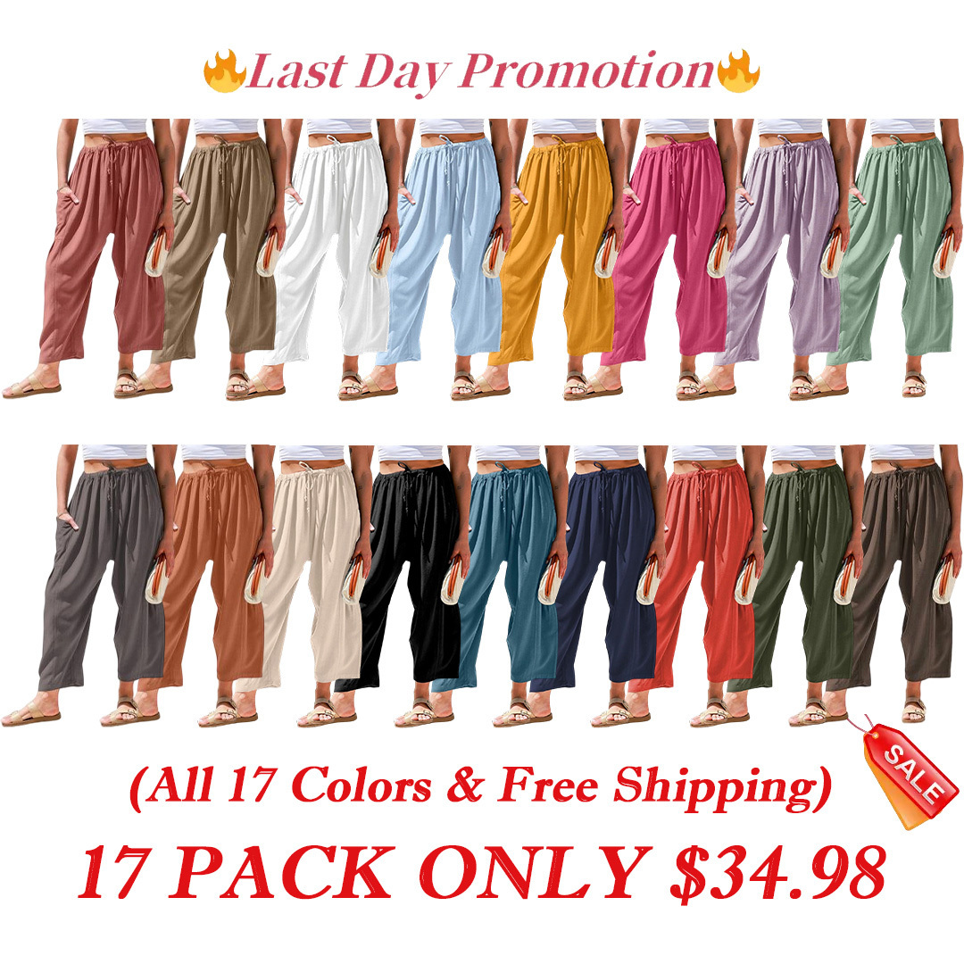🔥FINAL SALE⚡Womens Linen Wide Leg Pants