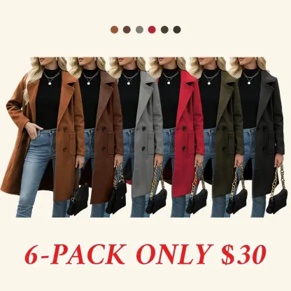 Women's Winter Wool Blend Camel Mid-Long Coat