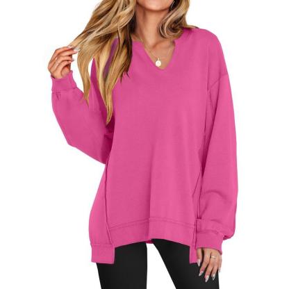 🔥Last day promotion⚡Women's Oversized V-Neck Sweatshirt Tunic