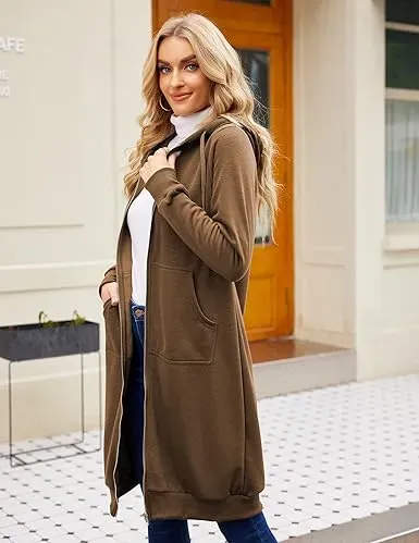 Women’s Long Fleece Hoodie Jacket