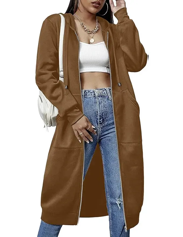 Women’s Long Fleece Hoodie Jacket