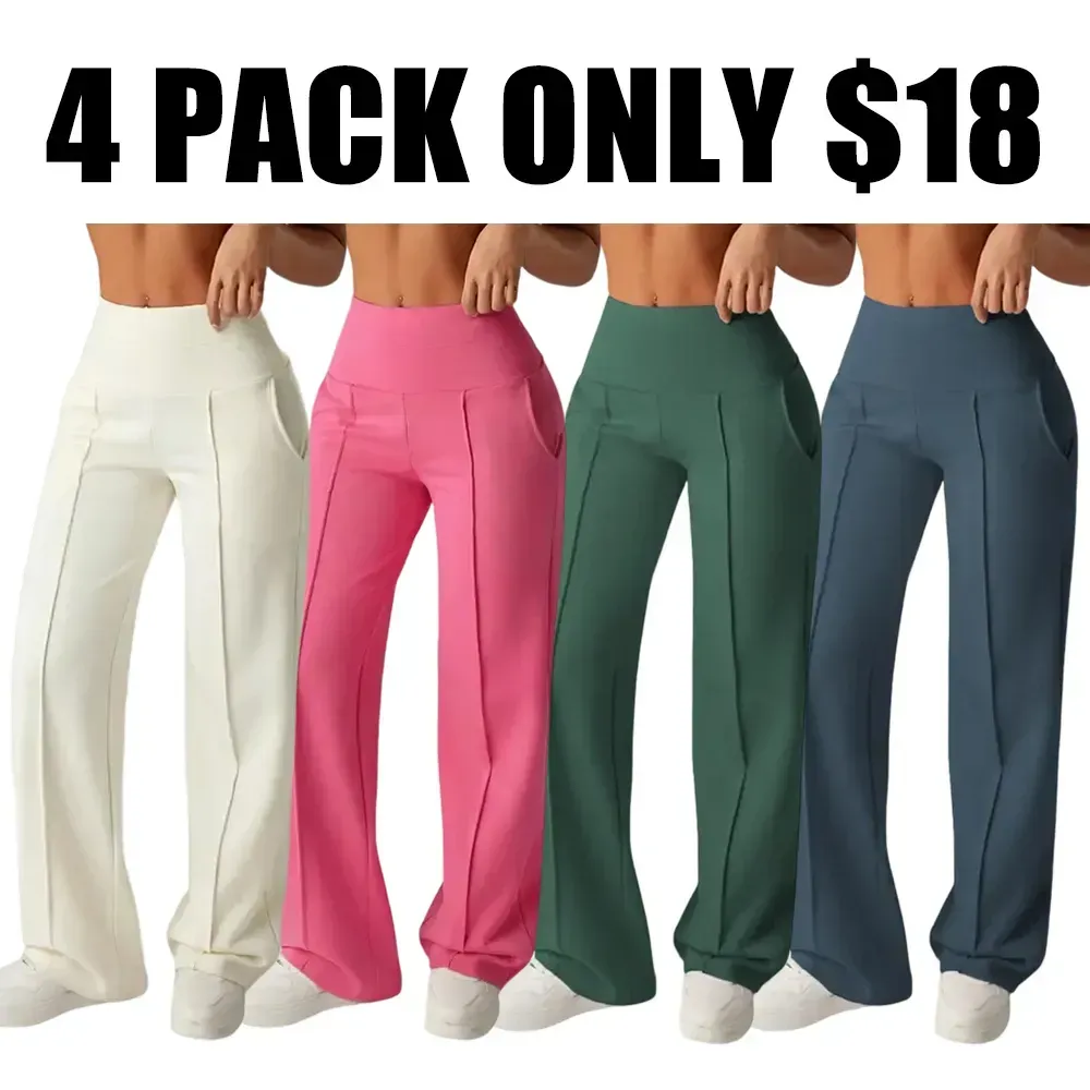  Women's Wide Leg High Waist Sporty Casual Sweatpants with Pockets