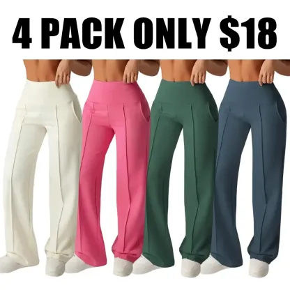  Women's Wide Leg High Waist Sporty Casual Sweatpants with Pockets