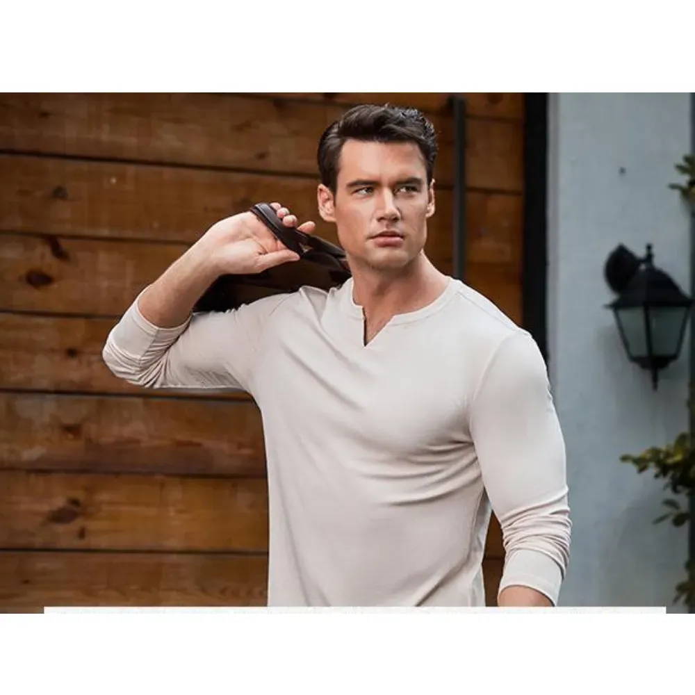 Men's Plain Casual Muscle Shirts for Men Slim Fitted
