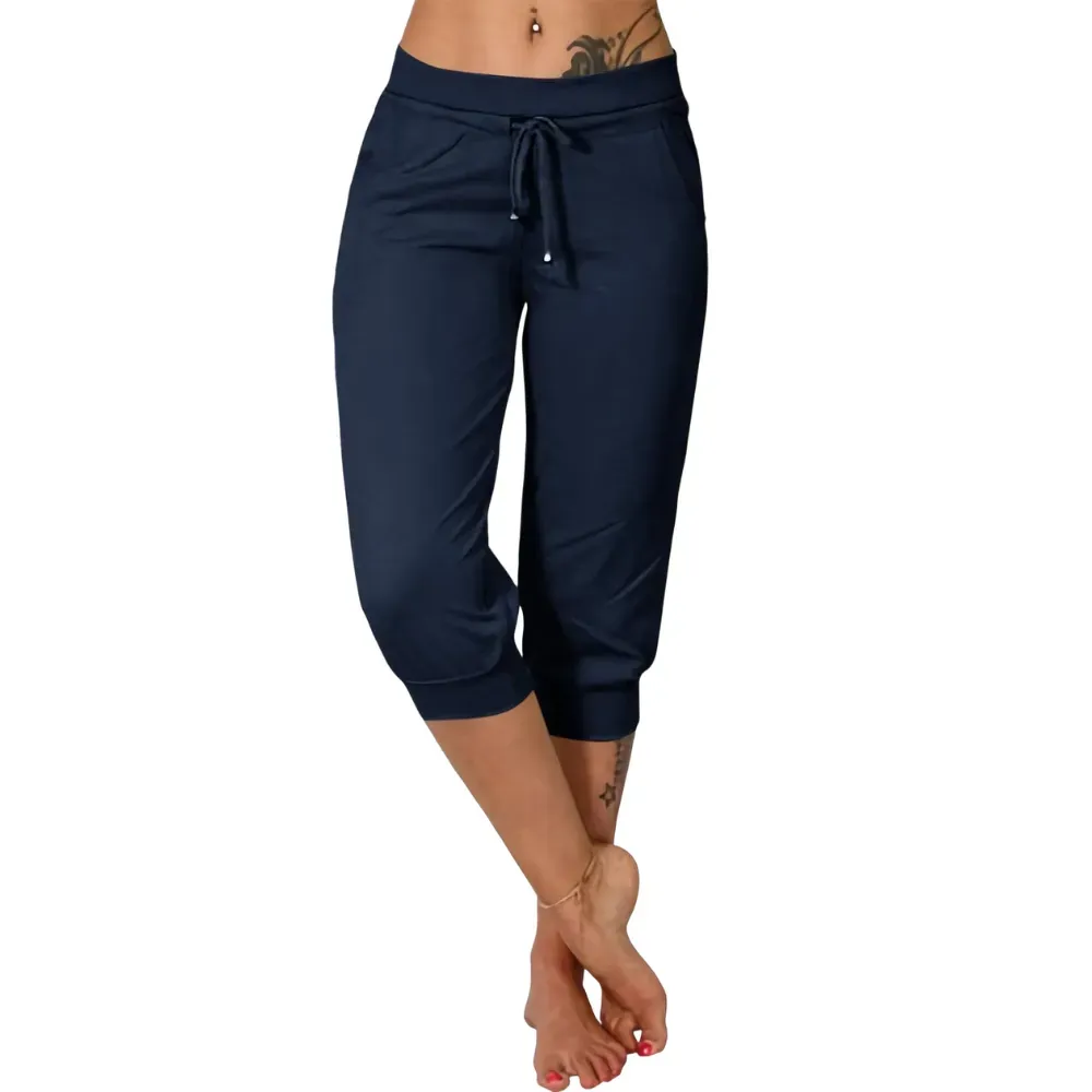 ⚡️Factory wholesale promotion⚡️ Women's Solid-Color Drawstring Waist Cropped Pants