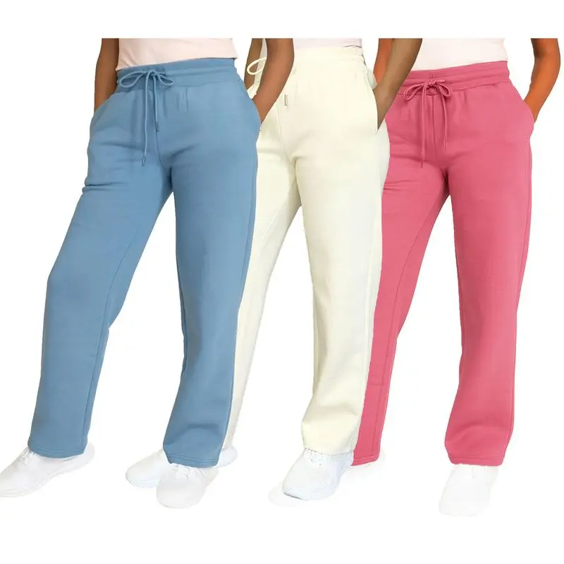 Women's Multi Pack Heavyweight Wide Leg Loose-Fit Fleece Sweatpants