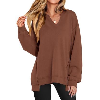 🔥Last day promotion⚡Women's Oversized V-Neck Sweatshirt Tunic