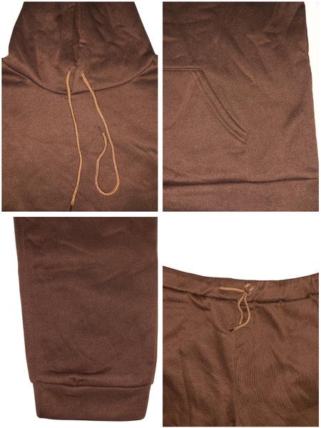 Casual Plain Drawstring Sweatshirt Outfit Set, Fitted Regular Length, Moderate Fabric, Fall & Winter Wear, Women's Clothing