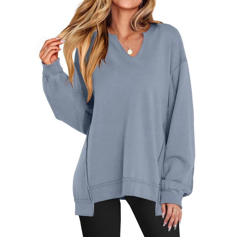 🔥Last day promotion⚡Women's Oversized V-Neck Sweatshirt Tunic