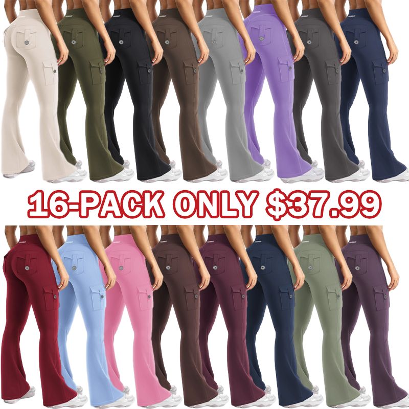 「🛒90%OFF only today」Women's athletic flared leggings with pockets