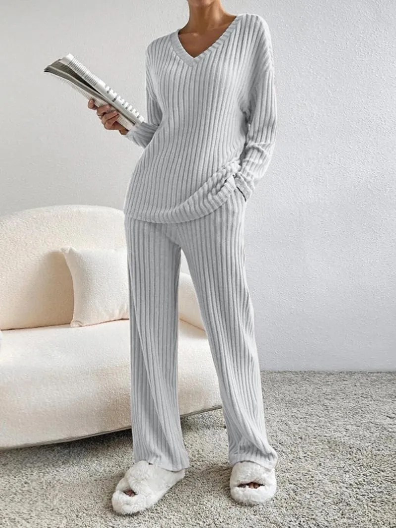 Women's Solid Drop Shoulder Pocket Lounge Set