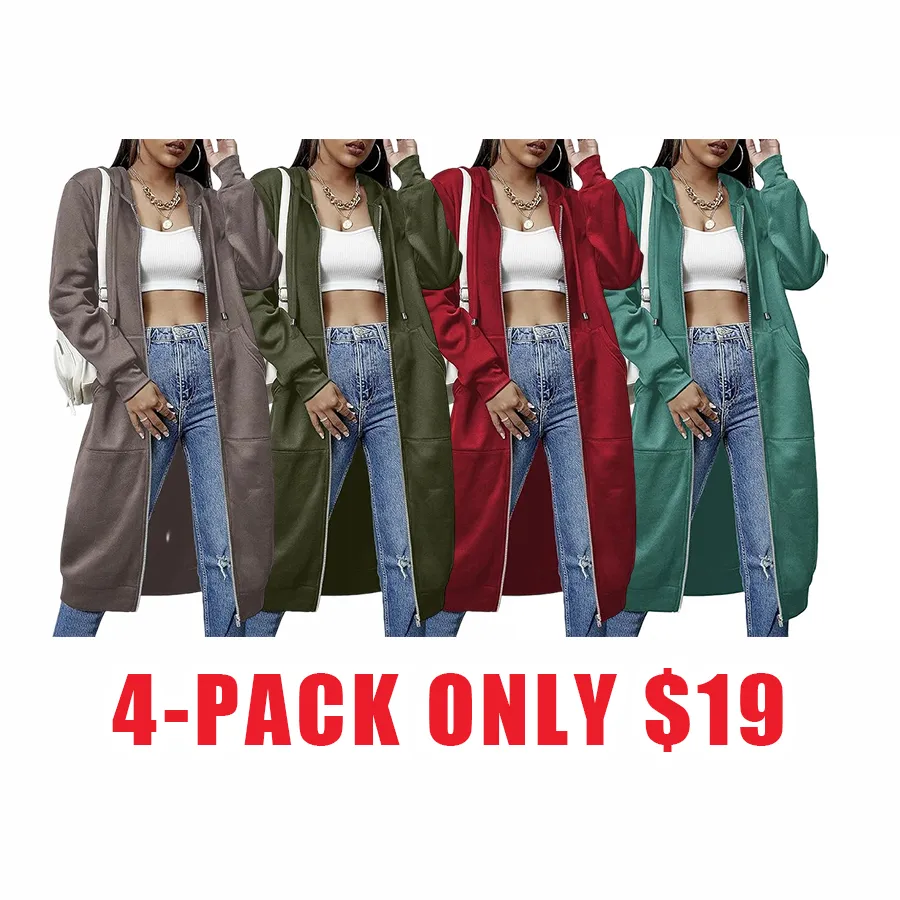 Women’s Long Fleece Hoodie Jacket