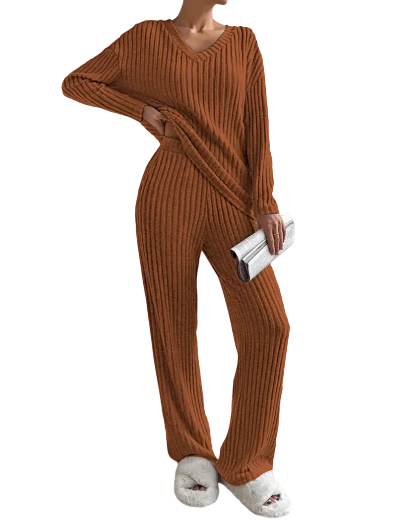 Women's Solid Drop Shoulder Pocket Lounge Set