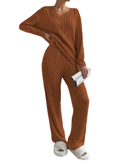 Women's Solid Drop Shoulder Pocket Lounge Set