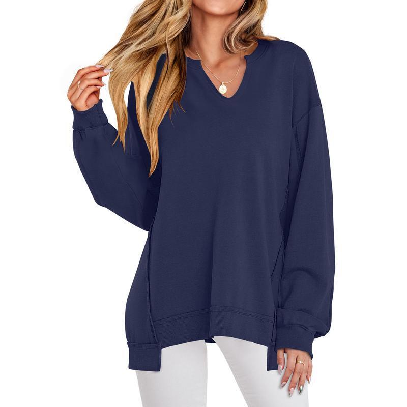 🔥Last day promotion⚡Women's Oversized V-Neck Sweatshirt Tunic