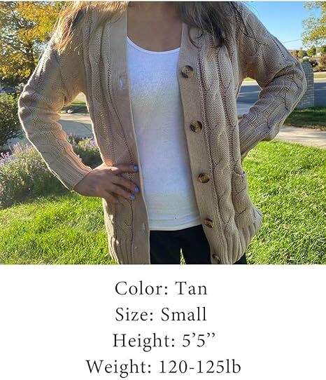 Women's Fall Casual Long Sleeve Button Down Open Front Cable Knit Cardigan