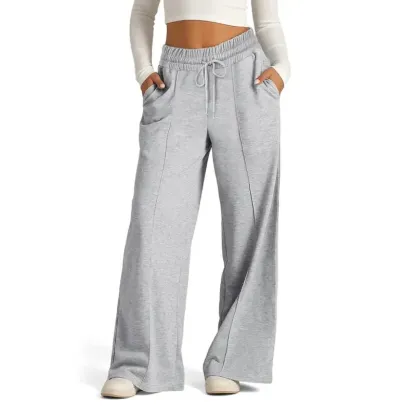 Women's Wide Leg Sweatpants Casual Loose Solid Color Pants
