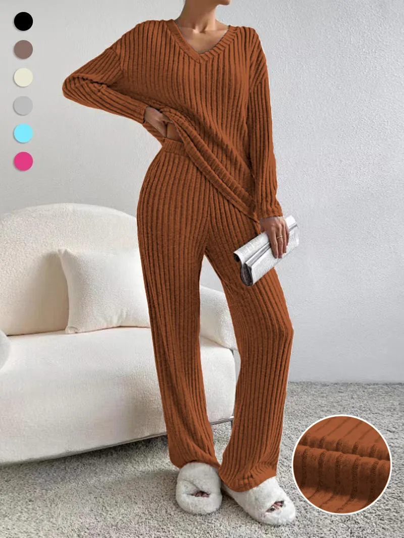 Women's Solid Drop Shoulder Pocket Lounge Set