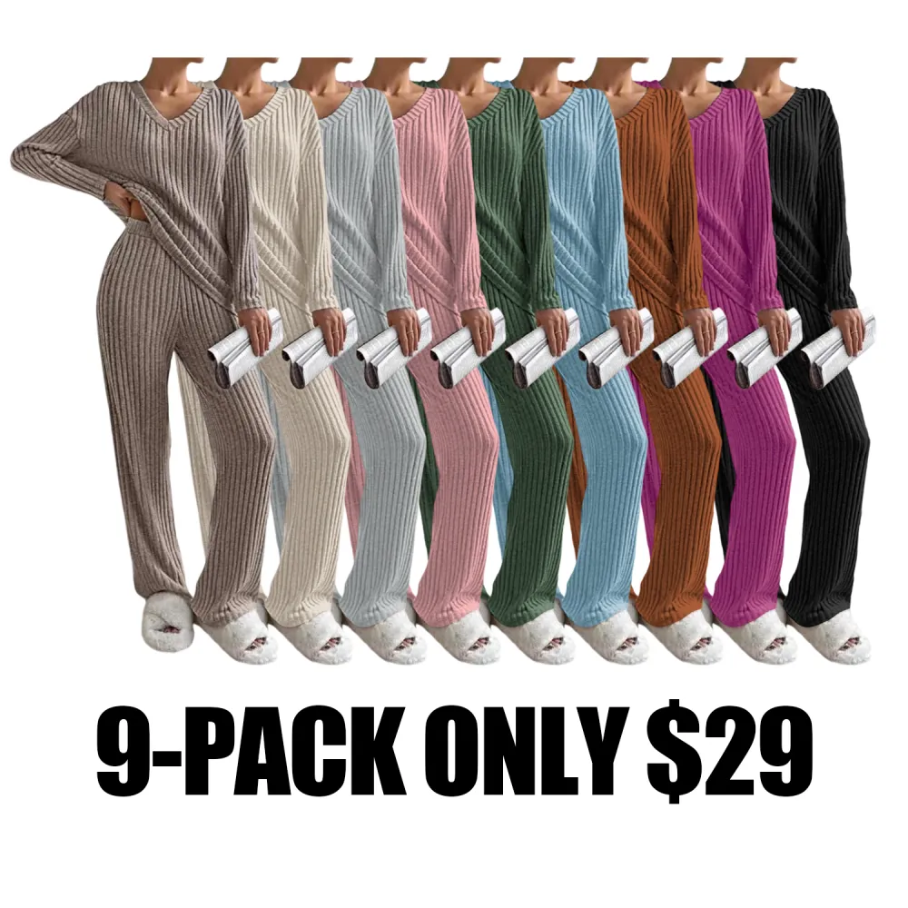 Women's Solid Drop Shoulder Pocket Lounge Set