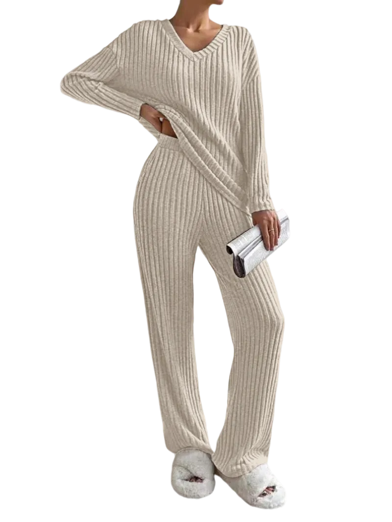 Women's Solid Drop Shoulder Pocket Lounge Set