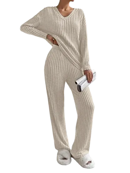 Women's Solid Drop Shoulder Pocket Lounge Set