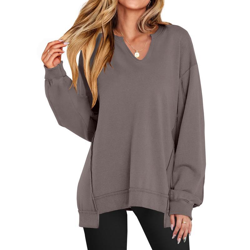 🔥Last day promotion⚡Women's Oversized V-Neck Sweatshirt Tunic