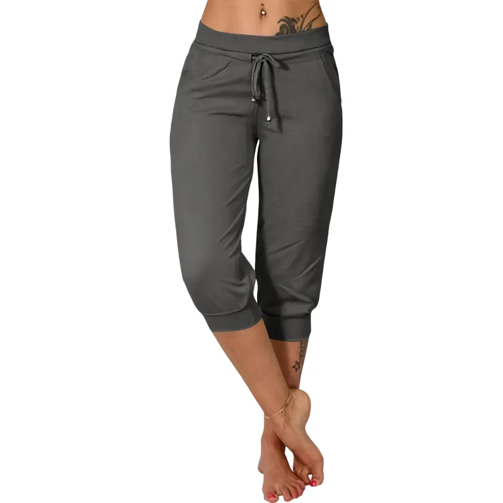 ⚡️Factory wholesale promotion⚡️ Women's Solid-Color Drawstring Waist Cropped Pants