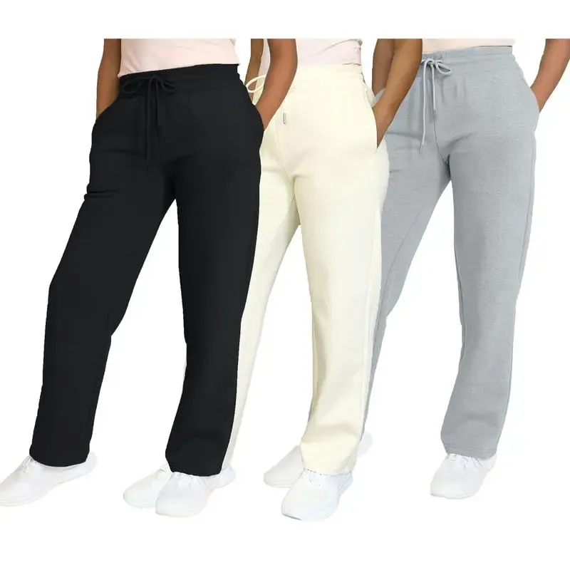 Women's Multi Pack Heavyweight Wide Leg Loose-Fit Fleece Sweatpants