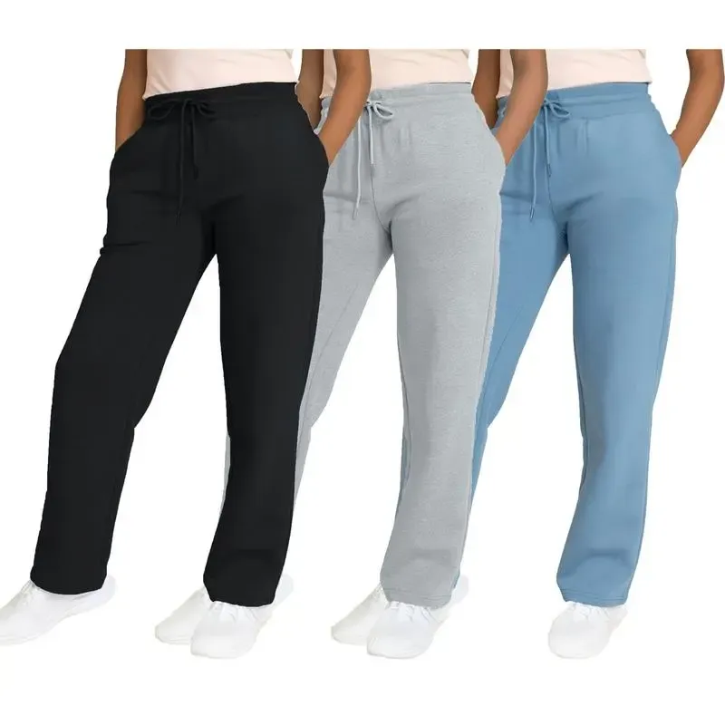 Women's Multi Pack Heavyweight Wide Leg Loose-Fit Fleece Sweatpants