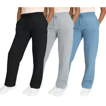 Women's Multi Pack Heavyweight Wide Leg Loose-Fit Fleece Sweatpants