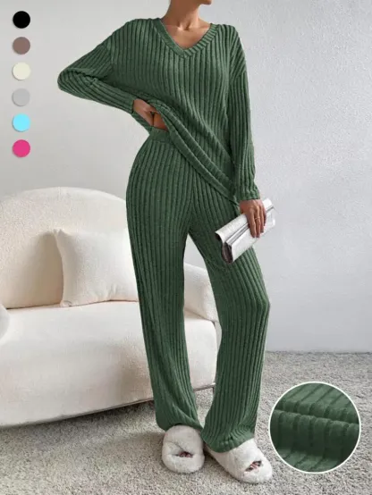 Women's Solid Drop Shoulder Pocket Lounge Set