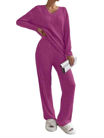 Women's Solid Drop Shoulder Pocket Lounge Set