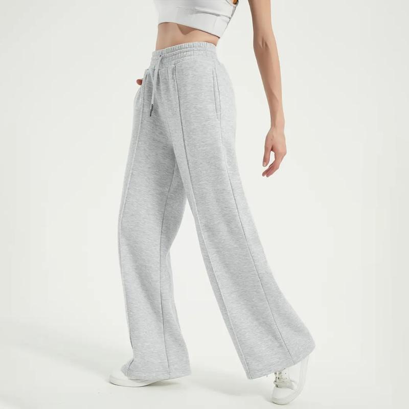 Women's Simple Design Straight Leg Drawstring Baggy Lounge Pants Leg Casual Trousers Loose Fit Fashionable All-Season
