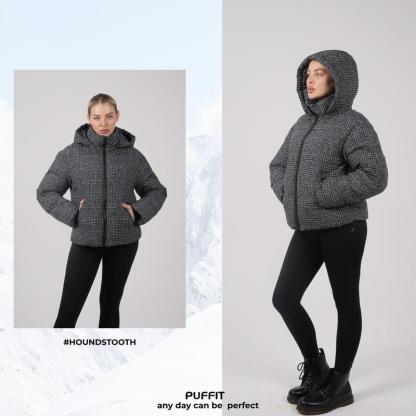 PUFFIT WarmCore Premium Short Puffer Jackets with Removable Hood & Optional Faux Fur Linging, Lady Casual Outerwear Longsleeves Zip Pockets Warm Quilted Coat