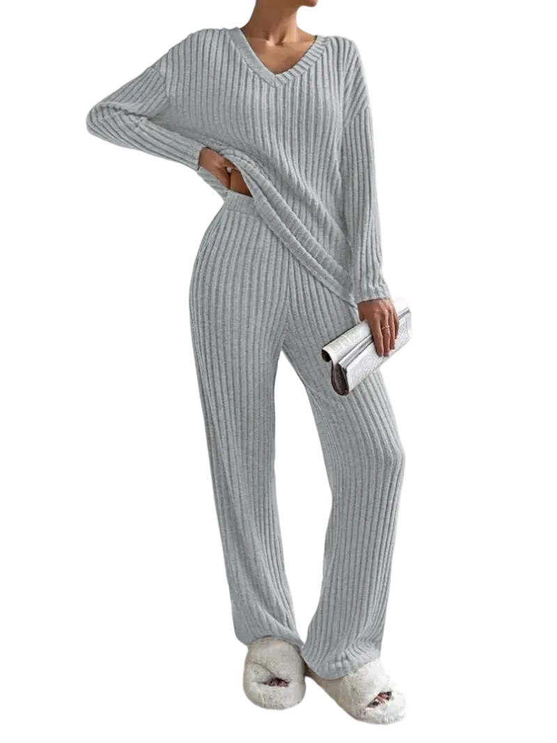 Women's Solid Drop Shoulder Pocket Lounge Set