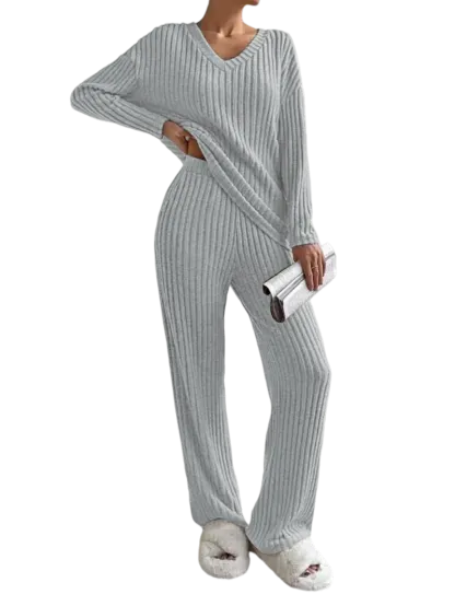 Women's Solid Drop Shoulder Pocket Lounge Set