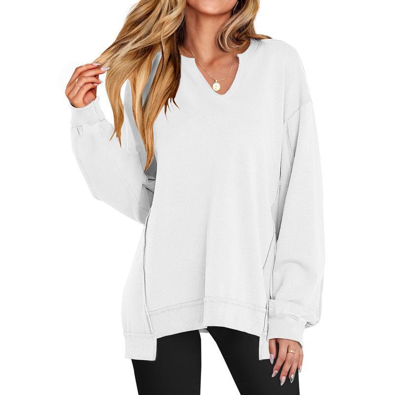 🔥Last day promotion⚡Women's Oversized V-Neck Sweatshirt Tunic