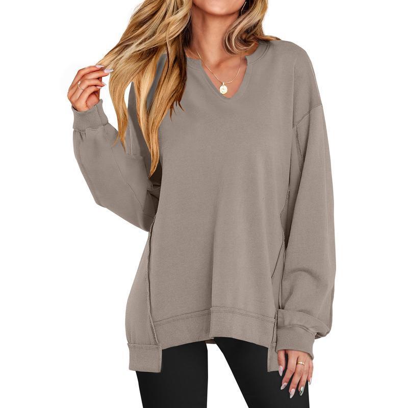 🔥Last day promotion⚡Women's Oversized V-Neck Sweatshirt Tunic