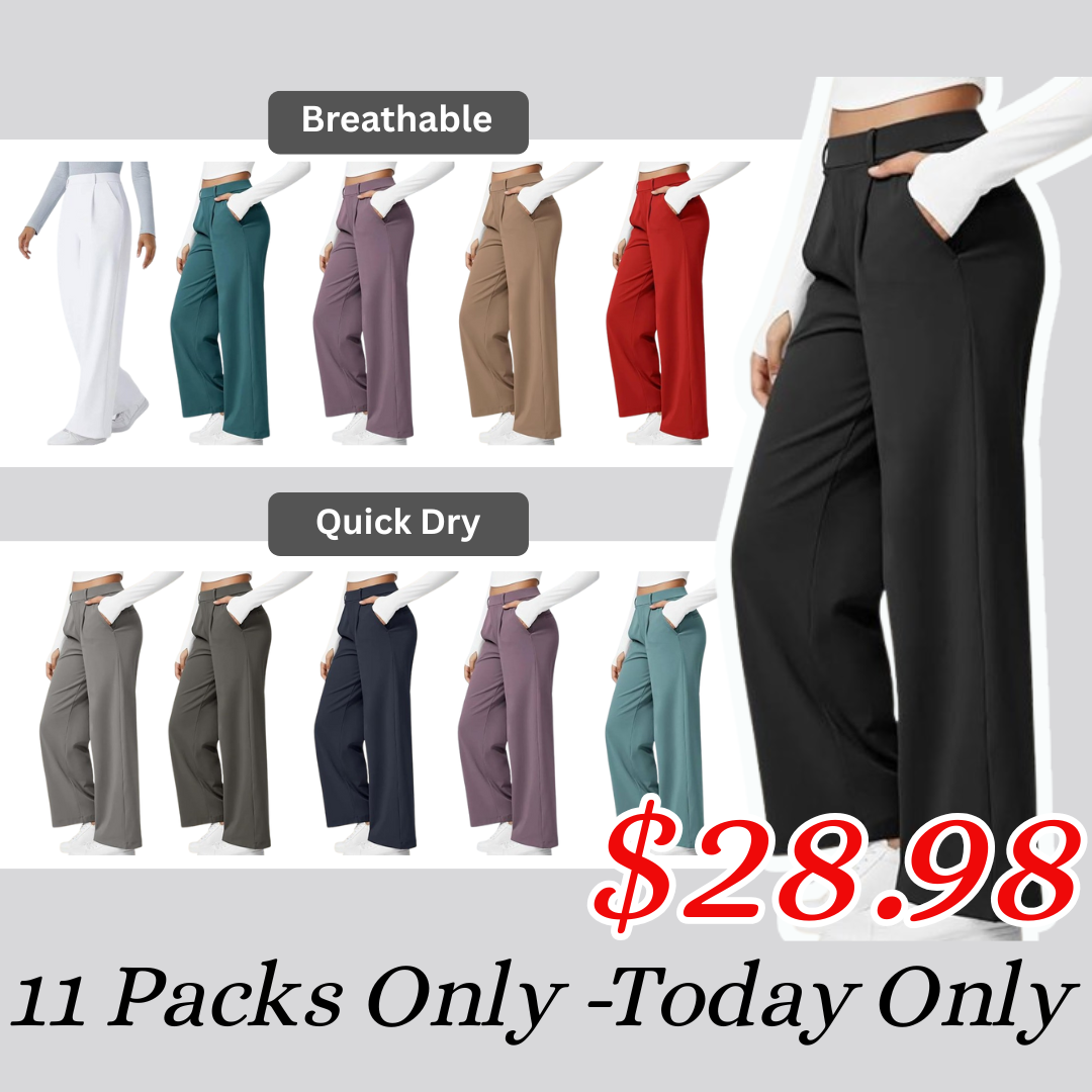 🎃Halloween Sale🔥High Waisted Work Pants for Women Business Casual Outfits Office Dress Pants Trousers with Pockets