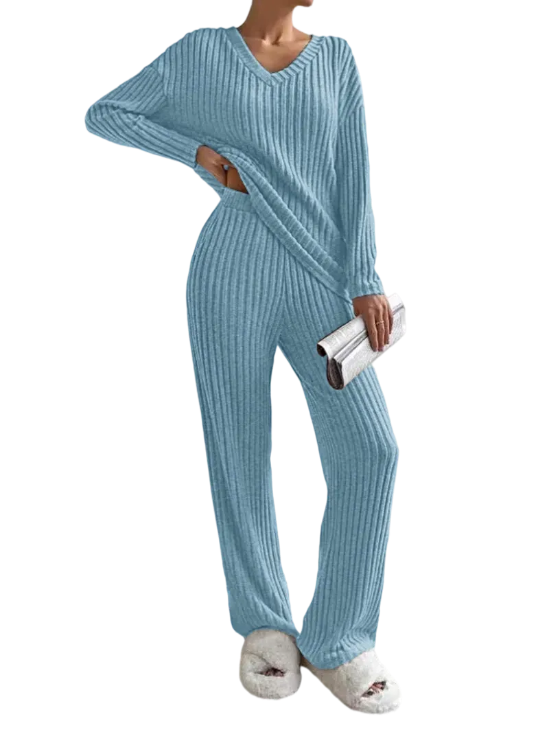 Women's Solid Drop Shoulder Pocket Lounge Set