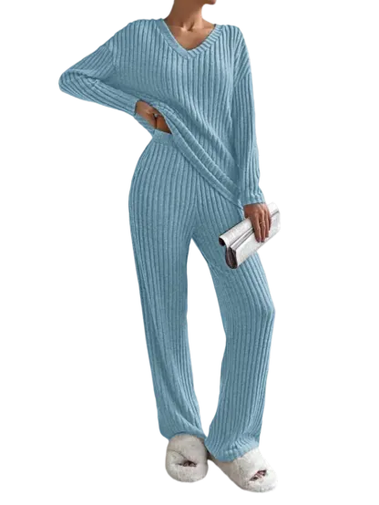 Women's Solid Drop Shoulder Pocket Lounge Set