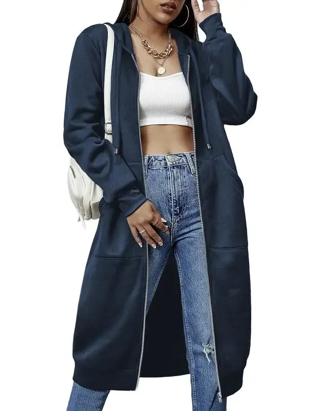 Women’s Long Fleece Hoodie Jacket
