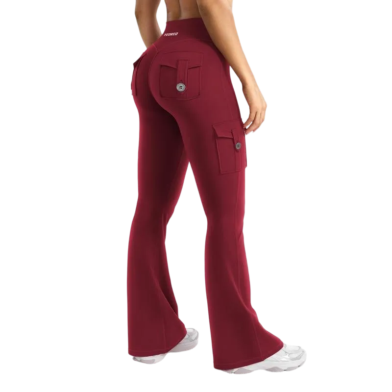 「🛒90%OFF only today」Women's athletic flared leggings with pockets