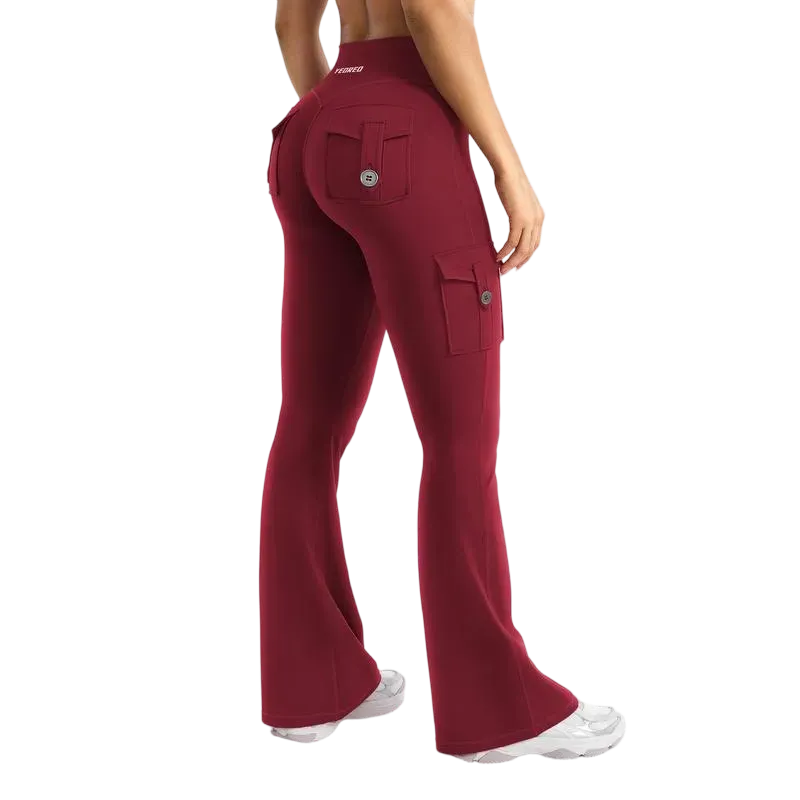「🛒90%OFF only today」Women's athletic flared leggings with pockets